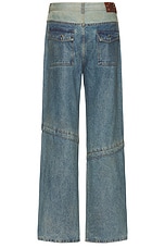 Andersson Bell Layered Wide-Leg Jeans in Dusty Blue, view 2, click to view large image.