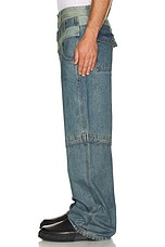 Andersson Bell Layered Wide-Leg Jeans in Dusty Blue, view 4, click to view large image.