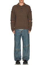 Andersson Bell Layered Wide-Leg Jeans in Dusty Blue, view 5, click to view large image.