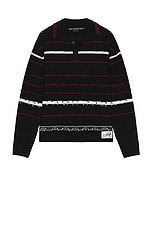 【Andersson Bell】 BLACK RED STRIPE CREW-NECK SWEATER BLACK RED STRIPE CREW-NECK SWEATER atb1284m(BLACK/RED