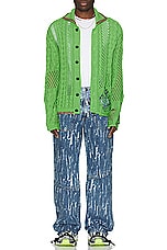 Andersson Bell Sauvage Cotton Cardigan in Green, view 4, click to view large image.
