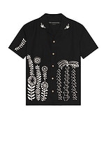 Andersson Bell May Embroidery Open Collar Shirt in Black, view 1, click to view large image.