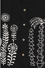 Andersson Bell May Embroidery Open Collar Shirt in Black, view 3, click to view large image.