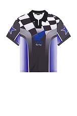 ★ANDERSSON BELL★ checkboard racing t-shirt atb1298m(BLUE/B CHECKERBOARD RACING T-SHIRTS atb1298m(BLUE/BLACK