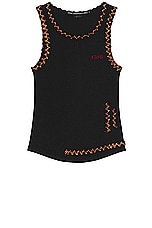 Andersson Bell June Man Waffle Sleeveless Tank in Black, view 1, click to view large image.