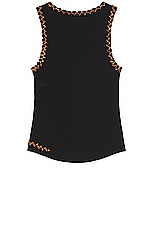 Andersson Bell June Man Waffle Sleeveless Tank in Black, view 2, click to view large image.