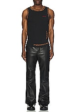 Andersson Bell June Man Waffle Sleeveless Tank in Black, view 5, click to view large image.