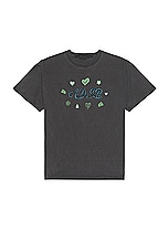 Andersson Bell Essential ADSB Hearts Card T-Shirt in Charcoal, view 1, click to view large image.