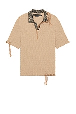 Andersson Bell Sapa Bubble Knit Polo in Beige, view 1, click to view large image.