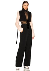 Ann Demeulemeester Lace Sleeve Cropped Jacket in Black, Blossom