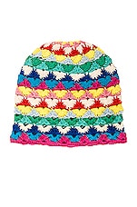 ALANUI Over the Rainbow Handmade Beanie in Multicolor, view 1, click to view large image.