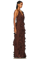 Anna October Renata Maxi Dress in Brown, view 2, click to view large image.