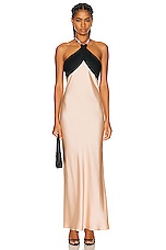 Anna October Klementina Maxi Dress in Black & Nude, view 1, click to view large image.