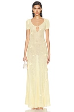 Anna October Avery Knitted Maxi Dress in Yellow, view 1, click to view large image.
