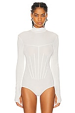 Anna October Cora Bodysuit in White, view 2, click to view large image.