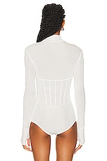 Anna October Cora Bodysuit in White, view 4, click to view large image.