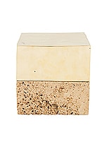 Anastasio Home 50/50 Box in Travertine & Brass, view 1, click to view large image.