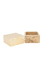 Anastasio Home 50/50 Box in Travertine & Brass, view 3, click to view large image.