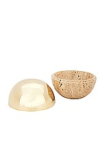 Anastasio Home Home Small Dot Box in Brass & Travertine, view 2, click to view large image.