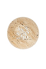 Anastasio Home Home Small Dot Box in Brass & Travertine, view 3, click to view large image.