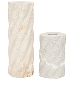 Anastasio Home Swell Candle Set in Oyster, view 2, click to view large image.