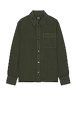 A.P.C. Basile Brodee Poitrine Shirt in Green, view 1, click to view large image.