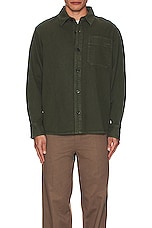 A.P.C. Basile Brodee Poitrine Shirt in Green, view 4, click to view large image.