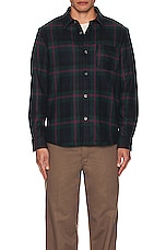 A.P.C. New Valerian Shirt in Dark Green, view 3, click to view large image.