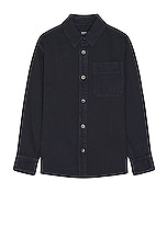 A.P.C. Surchemise Basile Brodee Poitrine in Navy, view 1, click to view large image.