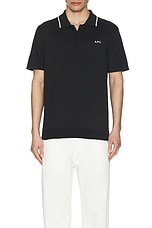 A.P.C. Polo Fynn in Faux Black, view 4, click to view large image.