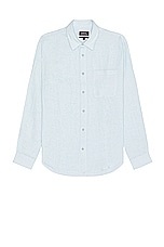 A.P.C. Chemise Cassel Logo in Light Blue, view 1, click to view large image.