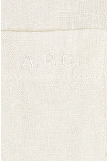 A.P.C. Chemisette Bellini Logo in Off White, view 3, click to view large image.