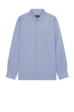 A.P.C. Malo Shirt in Blue, view 1, click to view large image.