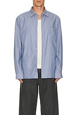 A.P.C. Malo Shirt in Blue, view 4, click to view large image.