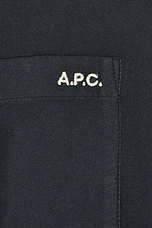 A.P.C. Mateo Shirt in Steel Blue, view 3, click to view large image.