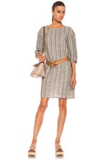 A.P.C. Pattie Linen Dress in Grey Stripe | FWRD