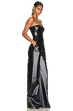 Alex Perry Steele Strapless Jumpsuit in Black, view 2, click to view large image.
