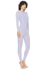 Alex Perry Long Sleeve Twist Catsuit in Frost, view 2, click to view large image.