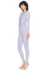 Alex Perry Long Sleeve Twist Catsuit in Frost, view 3, click to view large image.