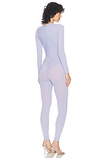 Alex Perry Long Sleeve Twist Catsuit in Frost, view 4, click to view large image.