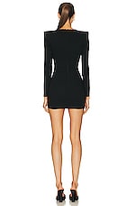 Alex Perry Mercer Heart Long Sleeve Mini Dress in Black, view 3, click to view large image.