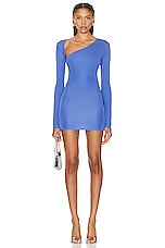 Alex Perry Long Sleeve Cut Out Mini Dress in Periwinkle, view 1, click to view large image.