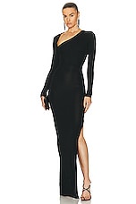 Alex Perry Long Sleeve Cut Out Dress in Black, view 1, click to view large image.