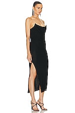 Alex Perry Strapless Drape Dress in Black, view 2, click to view large image.
