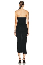 Alex Perry Strapless Drape Dress in Black, view 3, click to view large image.