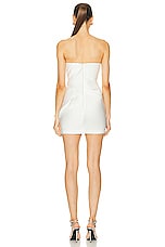 Alex Perry Strapless Draped Mini Dress in White, view 3, click to view large image.