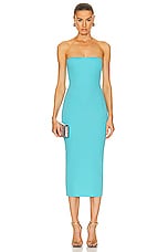 Alex Perry Strapless Dress in Aquamarine, view 1, click to view large image.