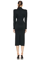 Alex Perry Long Sleeve V Neck Dress in Black, view 3, click to view large image.