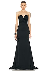 Alex Perry Strapless Sweetheart Drape Gown in Black, view 1, click to view large image.