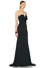Alex Perry Strapless Sweetheart Drape Gown in Black, view 2, click to view large image.